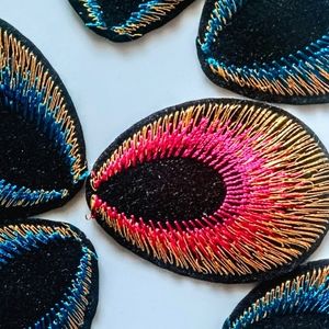 Iron On Peacock Feather Appliques 12 pcs